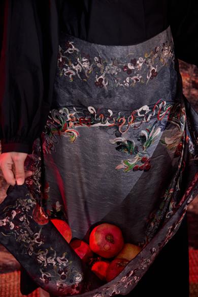 GÖKNAR MULBERRY İPEK EŞARP 90*90 CM - ANTRASİT