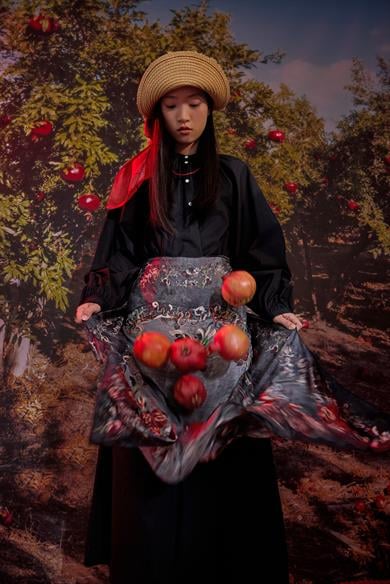 GÖKNAR MULBERRY İPEK EŞARP 90*90 CM - ANTRASİT