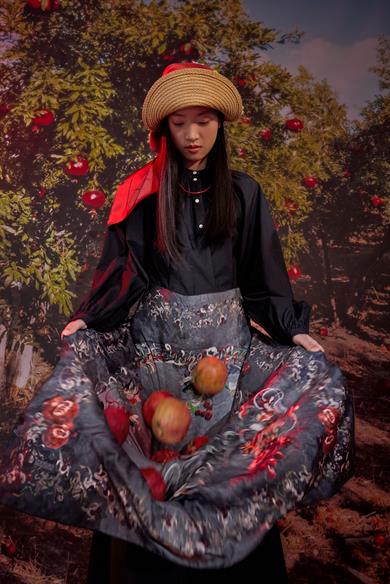 GÖKNAR MULBERRY İPEK EŞARP 90*90 CM - ANTRASİT