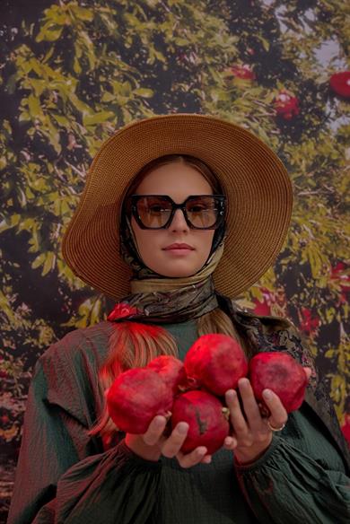 GÖKNAR MULBERRY İPEK EŞARP 90*90 CM - HAKİ