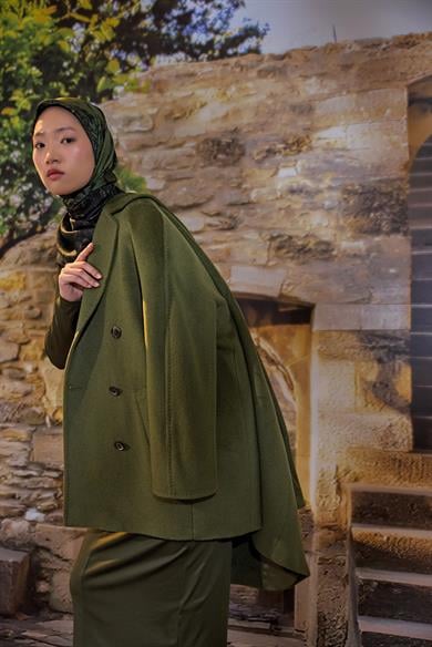 GÖKNAR MULBERRY İPEK EŞARP 90*90 CM - KOYU YEŞİL