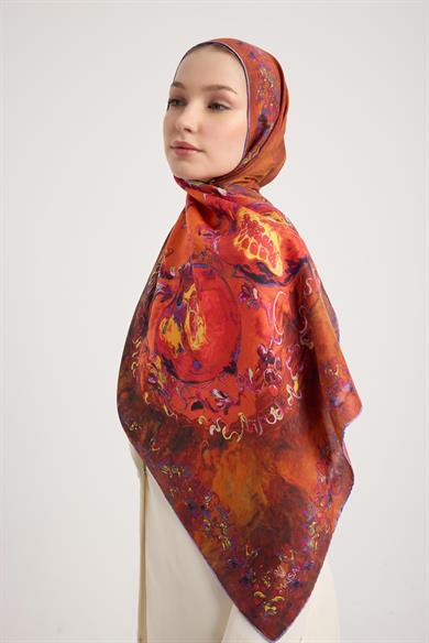 GÖKNAR PAMUK İPEK ŞAL 70*190 CM - KAHVERENGİ