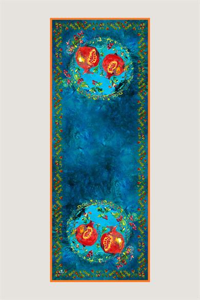 GÖKNAR PAMUK İPEK ŞAL 70*190 CM - PETROL MAVİ