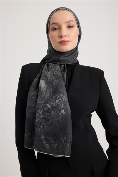 GÖKNAR PAMUK İPEK ŞAL 70*190 CM - SİYAH