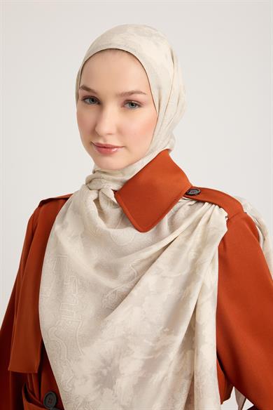 GÜLRUH FLOŞ VİSKON ŞAL 70*190 CM - BEJ