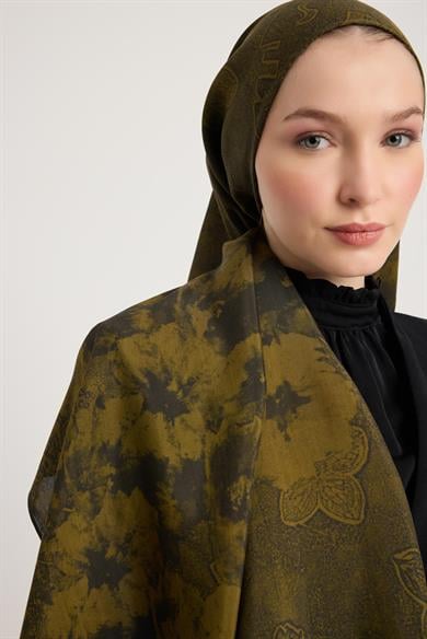 GÜLRUH FLOŞ VİSKON ŞAL 70*190 CM - HAKİ
