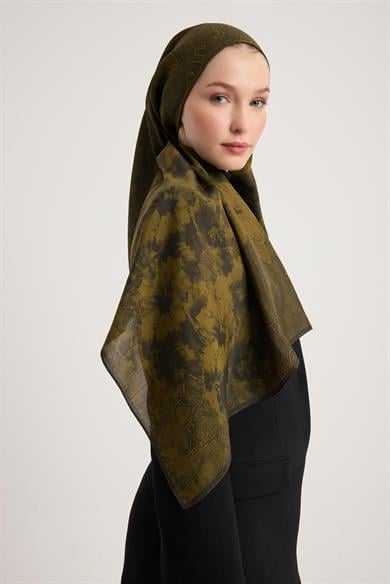 GÜLRUH FLOŞ VİSKON ŞAL 70*190 CM - HAKİ
