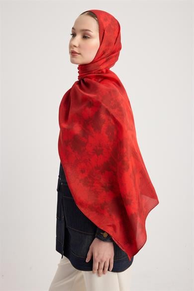GÜLRUH FLOŞ VİSKON ŞAL 70*190 CM - KIRMIZI