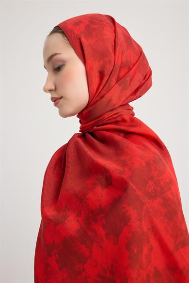 GÜLRUH FLOŞ VİSKON ŞAL 70*190 CM - KIRMIZI