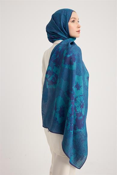 GÜLRUH FLOŞ VİSKON ŞAL 70*190 CM - MAVİ