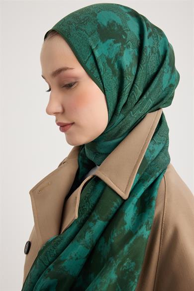 GÜLRUH FLOŞ VİSKON ŞAL 70*190 CM - YEŞİL