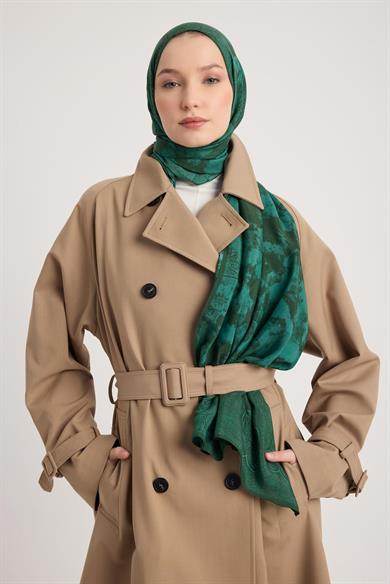 GÜLRUH FLOŞ VİSKON ŞAL 70*190 CM - YEŞİL