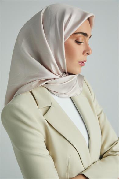 HALE TİVİL İPEK EŞARP 90*90 - AÇIK PEMBE