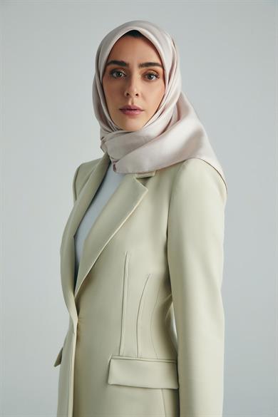 HALE TİVİL İPEK EŞARP 90*90 - AÇIK PEMBE
