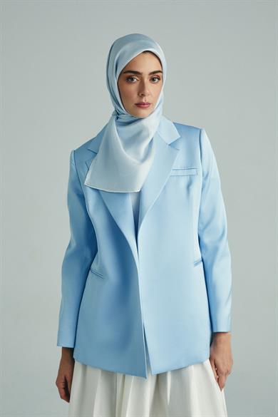 HALE TİVİL İPEK EŞARP 90*90 - BEBE MAVİ