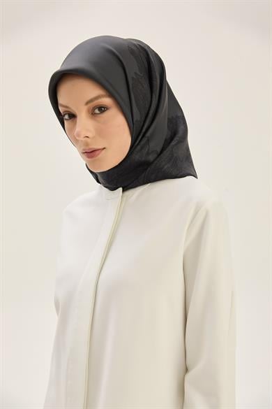 HALE TİVİL İPEK EŞARP 90*90 CM - ANTRASİT