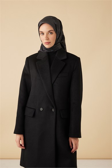 HALE TİVİL İPEK EŞARP 90*90 CM - ANTRASİT GRİ