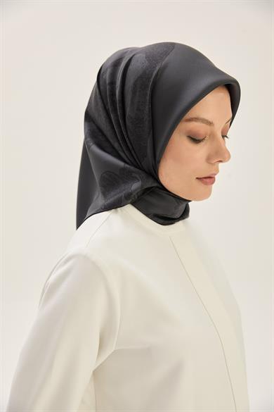 HALE TİVİL İPEK EŞARP 90*90 CM - ANTRASİT