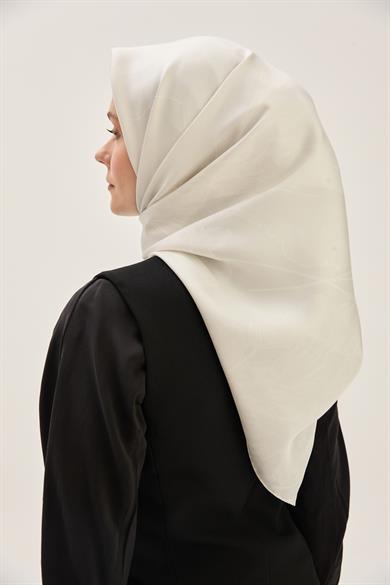 HALE TİVİL İPEK EŞARP 90*90 CM - GRİ