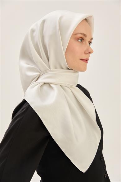 HALE TİVİL İPEK EŞARP 90*90 CM - GRİ