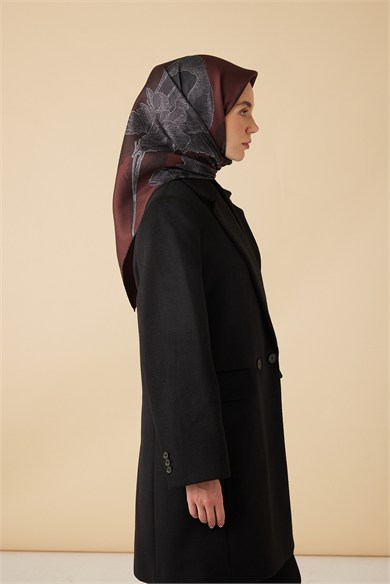 HALE TİVİL İPEK EŞARP 90*90 CM - KİREMİT