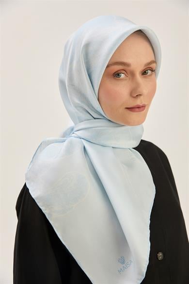 HALE TİVİL İPEK EŞARP 90*90 CM - MAVİ