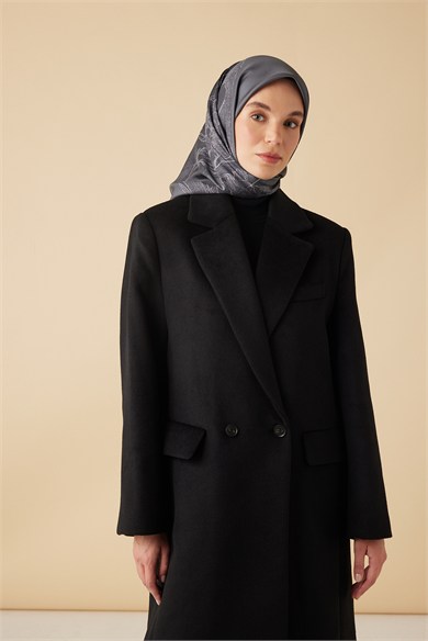 HALE TİVİL İPEK EŞARP 90*90 CM - ORTA GRİ