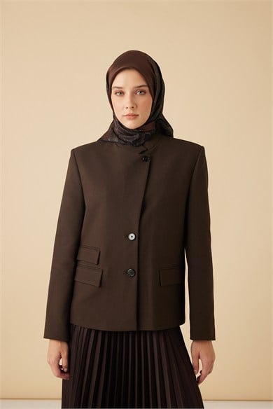 HALE TİVİL İPEK EŞARP 90*90 CM - SİYAH TABA