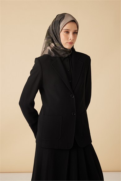 HALE TİVİL İPEK EŞARP 90*90 CM - VİZON HAKİ