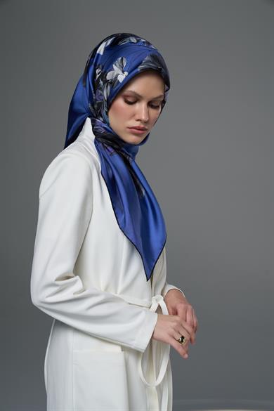 HALE TİVİL İPEK EŞARP 90*90 - SAKS