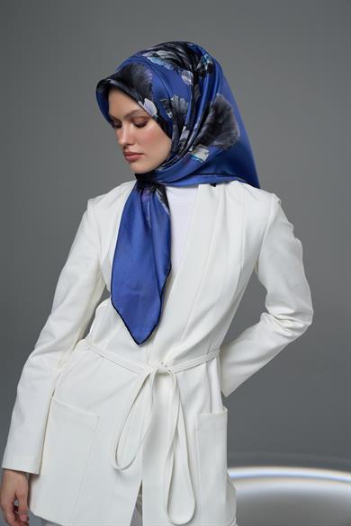 HALE TİVİL İPEK EŞARP 90*90 - SAKS