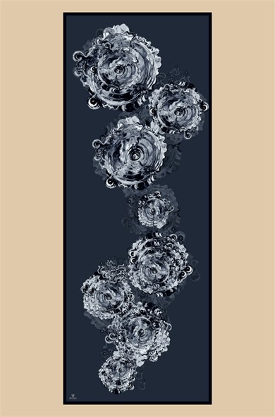 HARE PAMUK İPEK ŞAL 70*190 CM - INDIGO