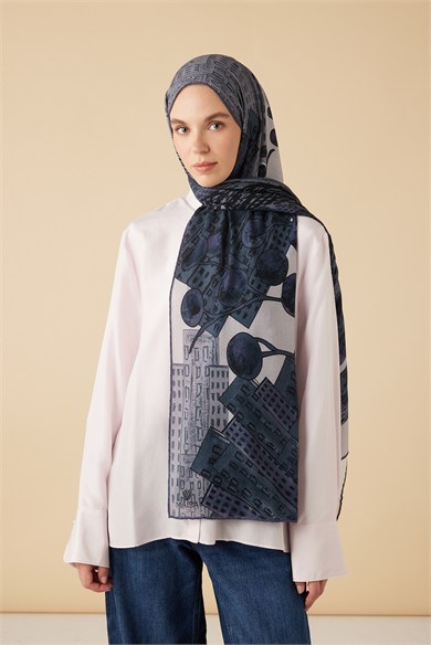 HAYAT YÜN İPEK KAŞMİR ŞAL 70*200 CM - GRİ