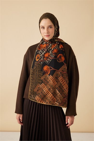 HAYAT YÜN İPEK KAŞMİR ŞAL 70*200 CM - TURUNCU
