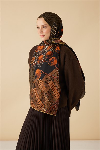 HAYAT YÜN İPEK KAŞMİR ŞAL 70*200 CM - TURUNCU