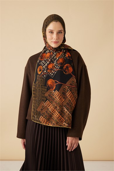 HAYAT YÜN İPEK KAŞMİR ŞAL 70*200 CM - TURUNCU