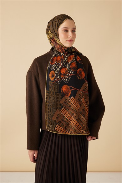 HAYAT YÜN İPEK KAŞMİR ŞAL 70*200 CM - TURUNCU