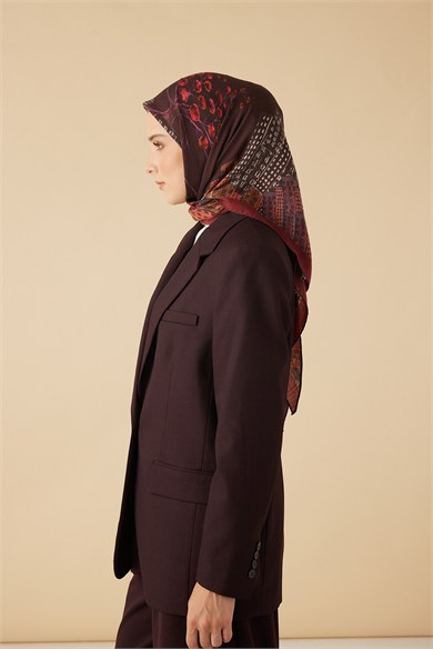 HAYAT YÜN ÜÇGEN ŞAL 140*140/2 CM - BORDO