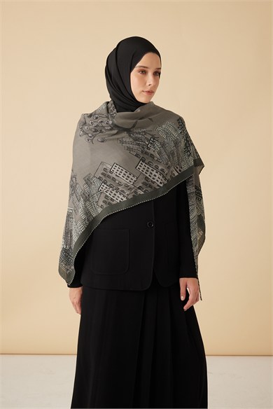 HAYAT YÜN ÜÇGEN ŞAL 140*140/2 CM - GRİ