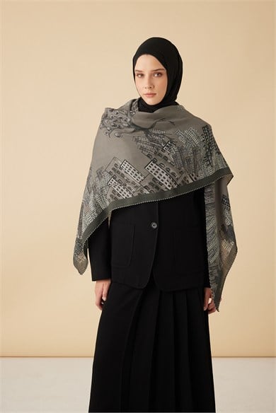 HAYAT YÜN ÜÇGEN ŞAL 140*140/2 CM - GRİ