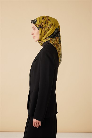 HAYAT YÜN ÜÇGEN ŞAL 140*140/2 CM - HARDAL