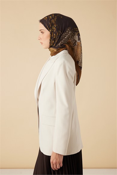 HAYAT YÜN ÜÇGEN ŞAL 140*140/2 CM - KAHVERENGİ