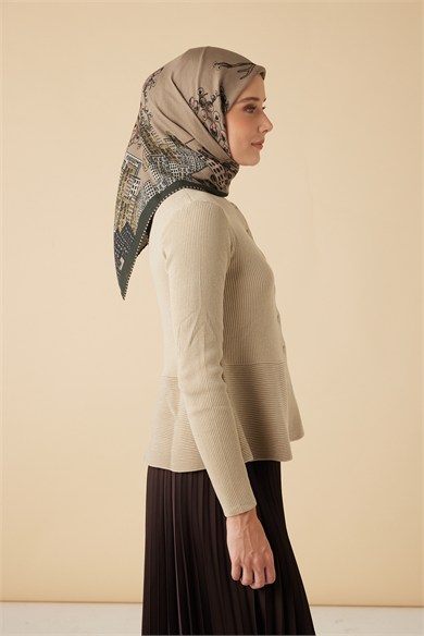 HAYAT YÜN ÜÇGEN ŞAL 140*140/2 CM - VİZON