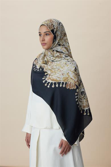 HAZİNE PAMUK İPEK ŞAL 70*190 CM - SİYAH