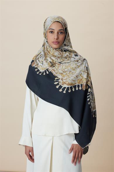 HAZİNE PAMUK İPEK ŞAL 70*190 CM - SİYAH