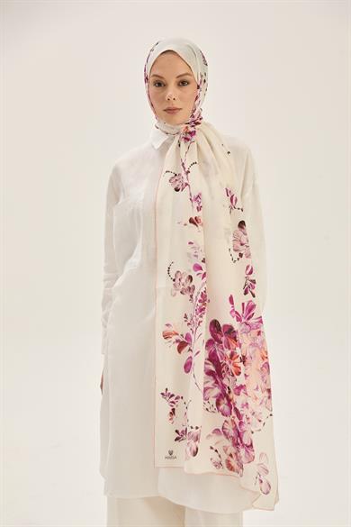 HELYA KREP İPEK ŞAL 70*190 CM - SOMON