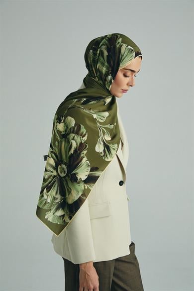İLAY KREP İPEK ŞAL 70*190 CM - YEŞİL