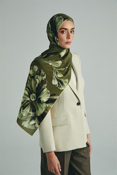 İLAY KREP İPEK ŞAL 70*190 CM - YEŞİL