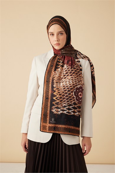 İLMEK YÜN İPEK KAŞMİR ŞAL 70*200 CM - TURUNCU