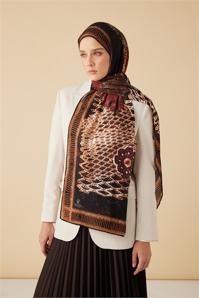 İLMEK YÜN İPEK KAŞMİR ŞAL 70*200 CM - TURUNCU